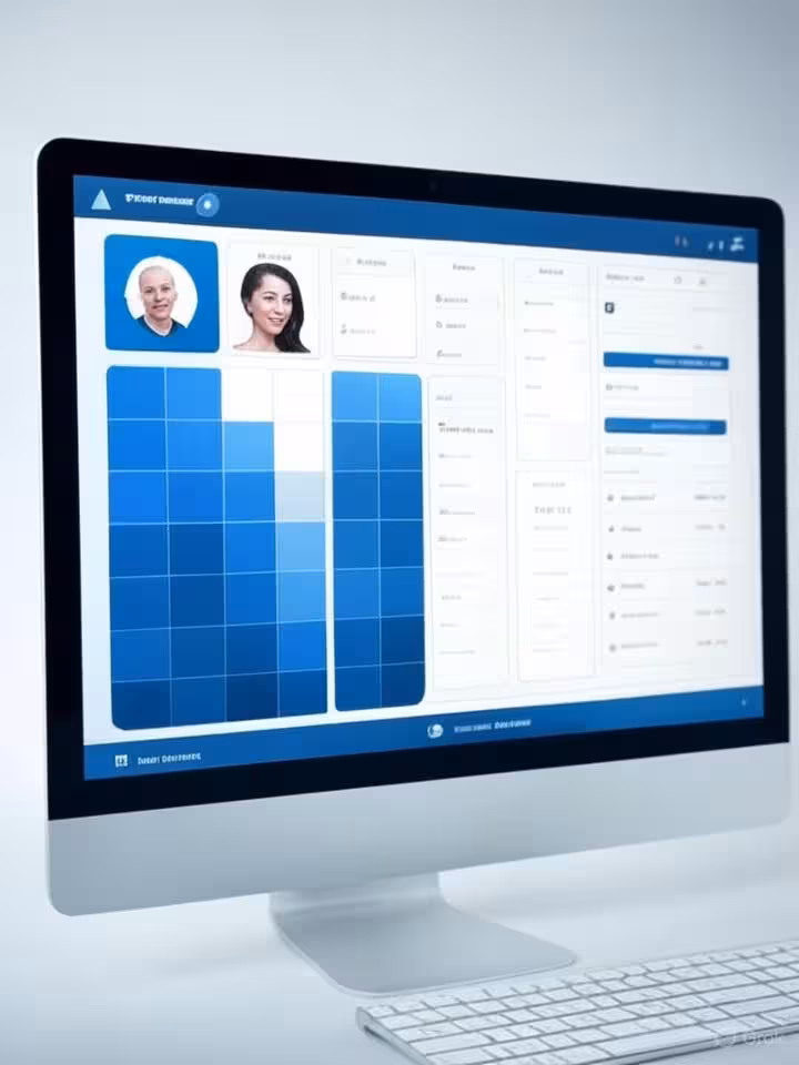 Professional website interface screenshot showing modern dating platform dashboard with clean layout