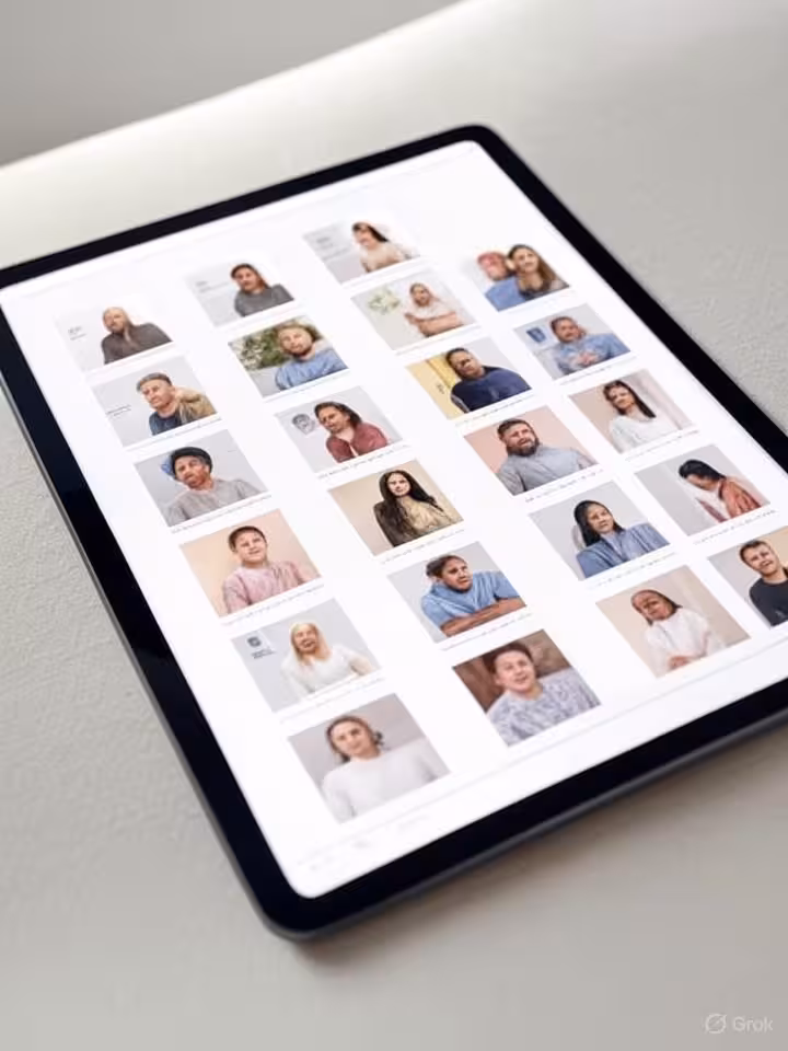 Split screen comparison showing dating app search filters and results page, clean user interface des