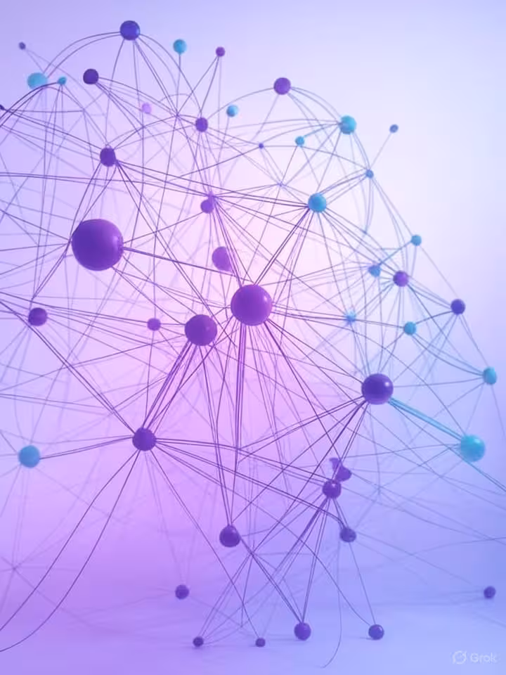 Conceptual illustration of algorithmic matching and profile optimization with abstract connection ne