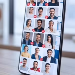 Spotting Fake Profiles on Sugar Daddy Apps: Red Flags to Watch Professional digital security concept showing a smartphone screen with dating app profiles, some mar